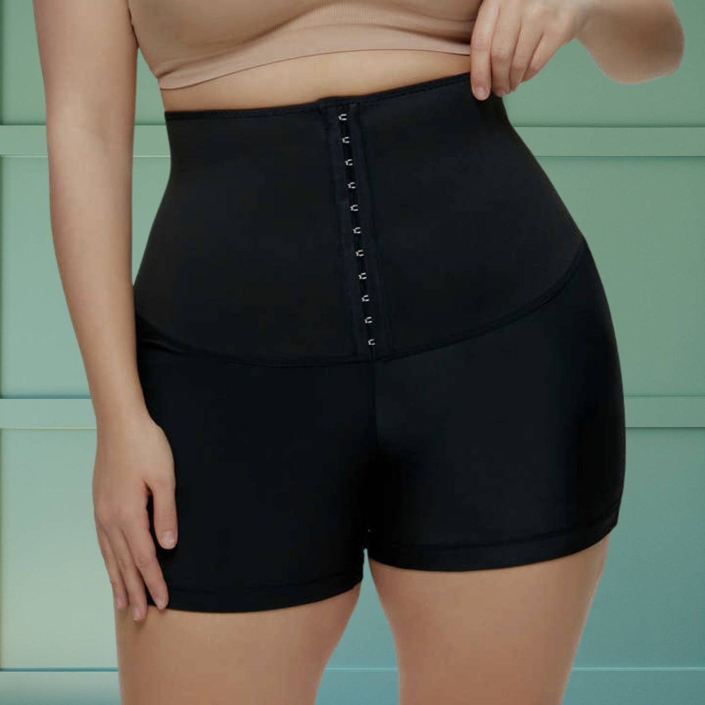 Damen Sauna Zweetbroek, schwarz, hohe Taille, Taille Trainer, Shapewear, Fettverbrennung.