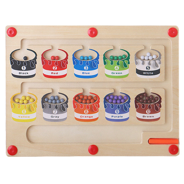 Holzpuzzle für Kinder, Farberkennung, 10 bunte Eimer, Lernspielzeug, Montessori, pädagogisch