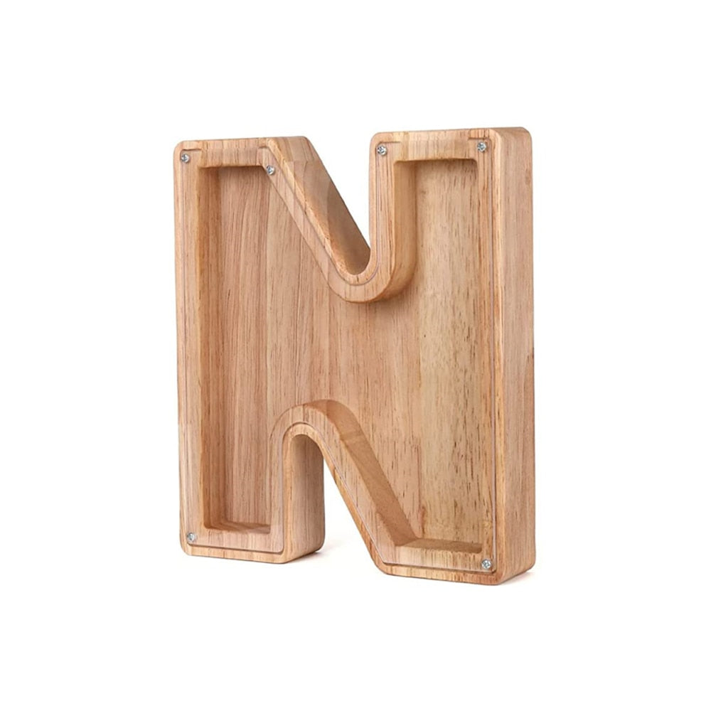 Holzbuchstabe N, natur, Dekoration, Regal, Wandmontage, modernes Design