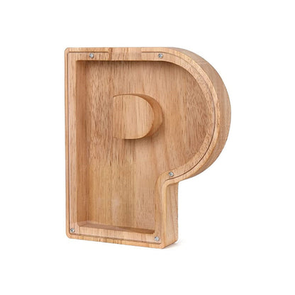 Holzbuchstabe P, natur, dekorativ, Wandmontage, rustikales Design, Holzdeko, Buchstaben-Deko.