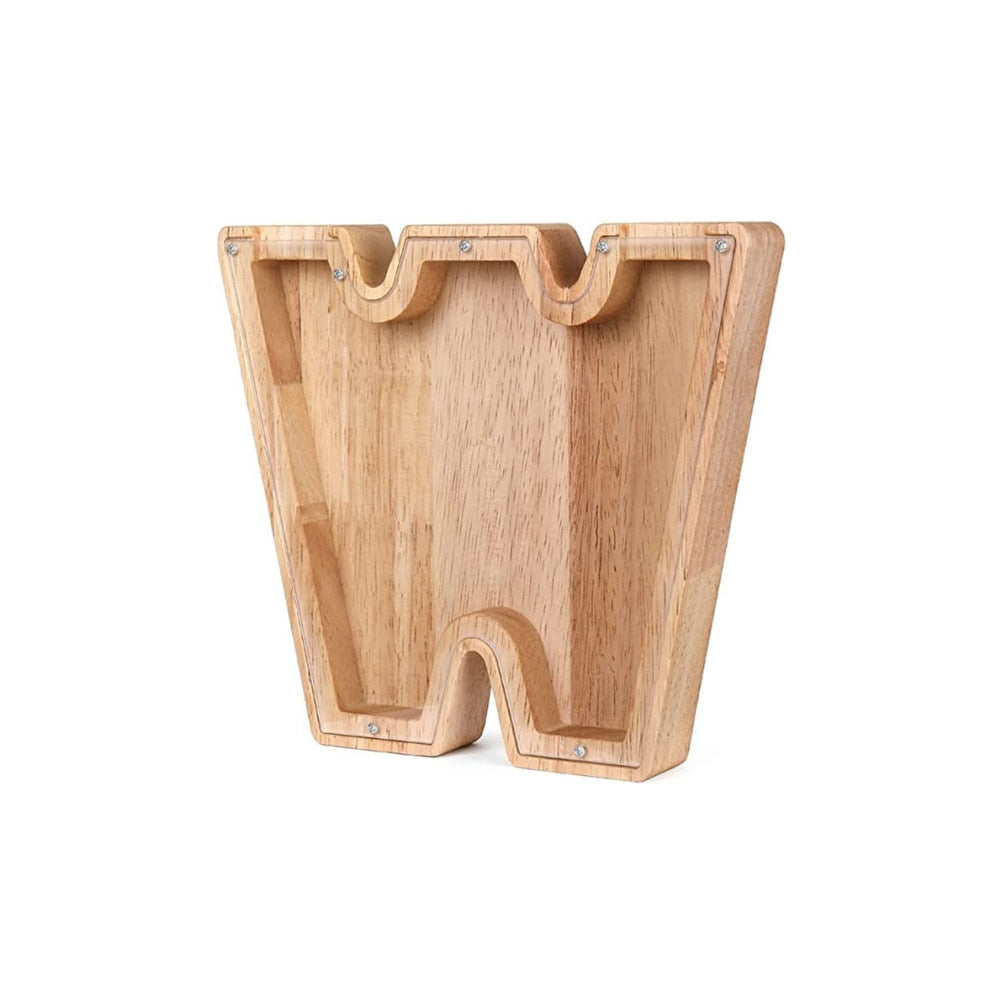 Holzbuchstabe W, natur, Dekoration, Regal, Wandmontage, modernes Design, Wohnzimmer.