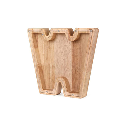 Holzbuchstabe W, natur, Dekoration, Regal, Wandmontage, modernes Design, Wohnzimmer.