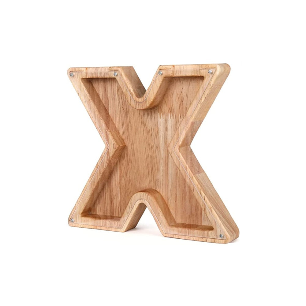 Holzbuchstabe X, natur, Dekoration, Regal, Wandmontage, modernes Design, 3D-Effekt