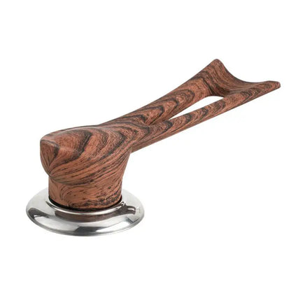 Holzgriff für Pfanne, ergonomisch, hitzebeständig, braun, Ersatzgriff, Küchengerät.
