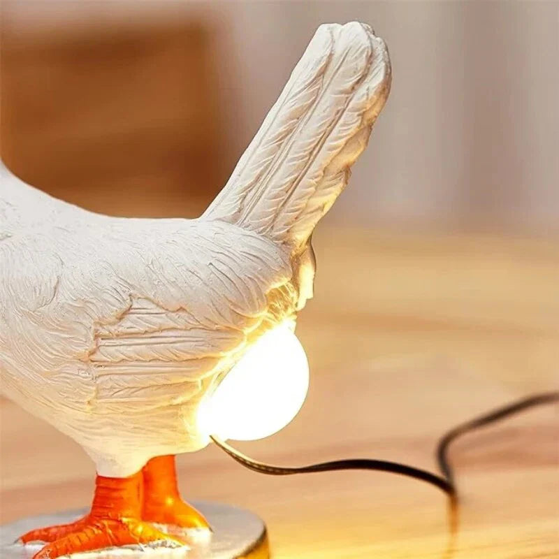 Dekorative Nachttischlampe in Hühnerform, weiß, lustig, LED, für Kinderzimmer, Ostern.