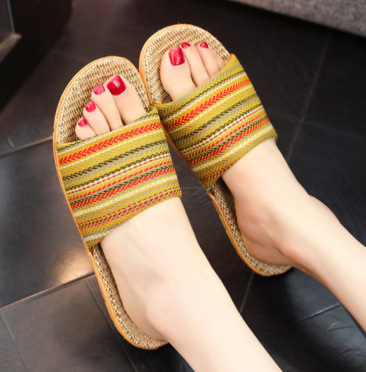 Bunte Damen-Boho-Strandpantoletten – Livia