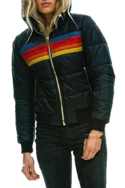Farbenfrohe Steppjacke für Damen mit Kapuze – Ylva