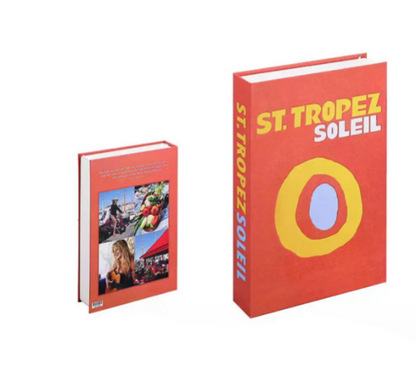 Rotes Buch "St. Tropez Soleil", Hardcover, Kunstbuch, Fotografie, Reise, Dekoration.