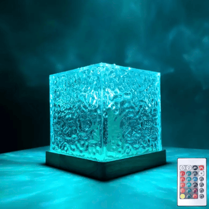 Wave Cube LED Table Lamp with Flowing Color Light Waves 1