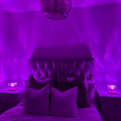 Wave Cube LED Table Lamp with Flowing Color Light Waves 3