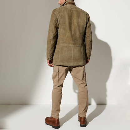 Vintage Wildleder Herrenjacke mit Futter – Noam
