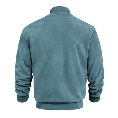 Leichte Herren Übergangsjacke im Wildleder-Look mit Stehkragen – Damian