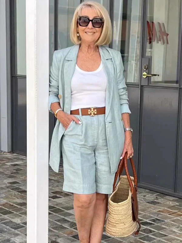 Trendiges Damen-Sommeroutfit aus Leinen – Camille