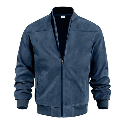 Leichte Herren Übergangsjacke im Wildleder-Look mit Stehkragen – Damian