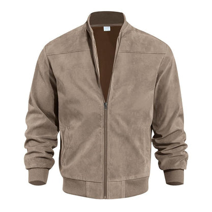 Leichte Herren Übergangsjacke im Wildleder-Look mit Stehkragen – Damian