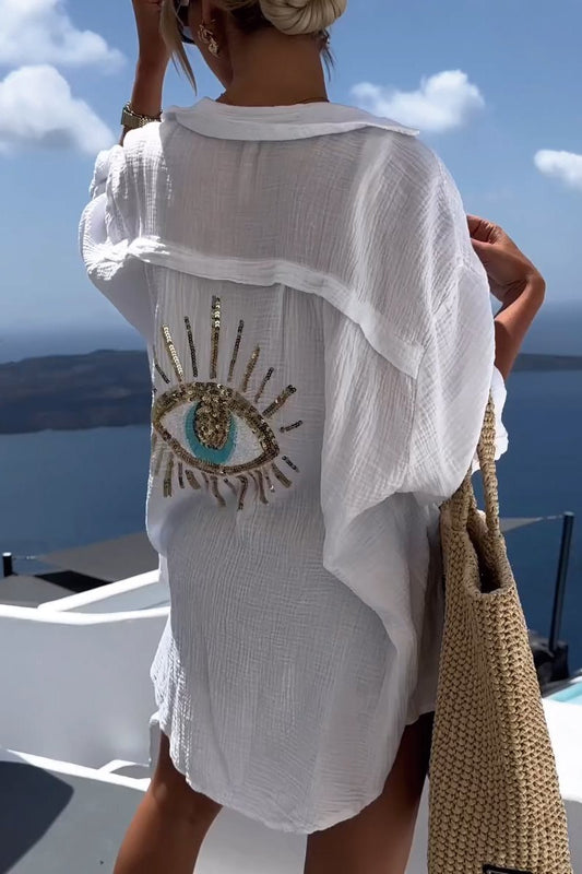 Sommerliche Damen-Tunika mit verziertem Rücken – Serena