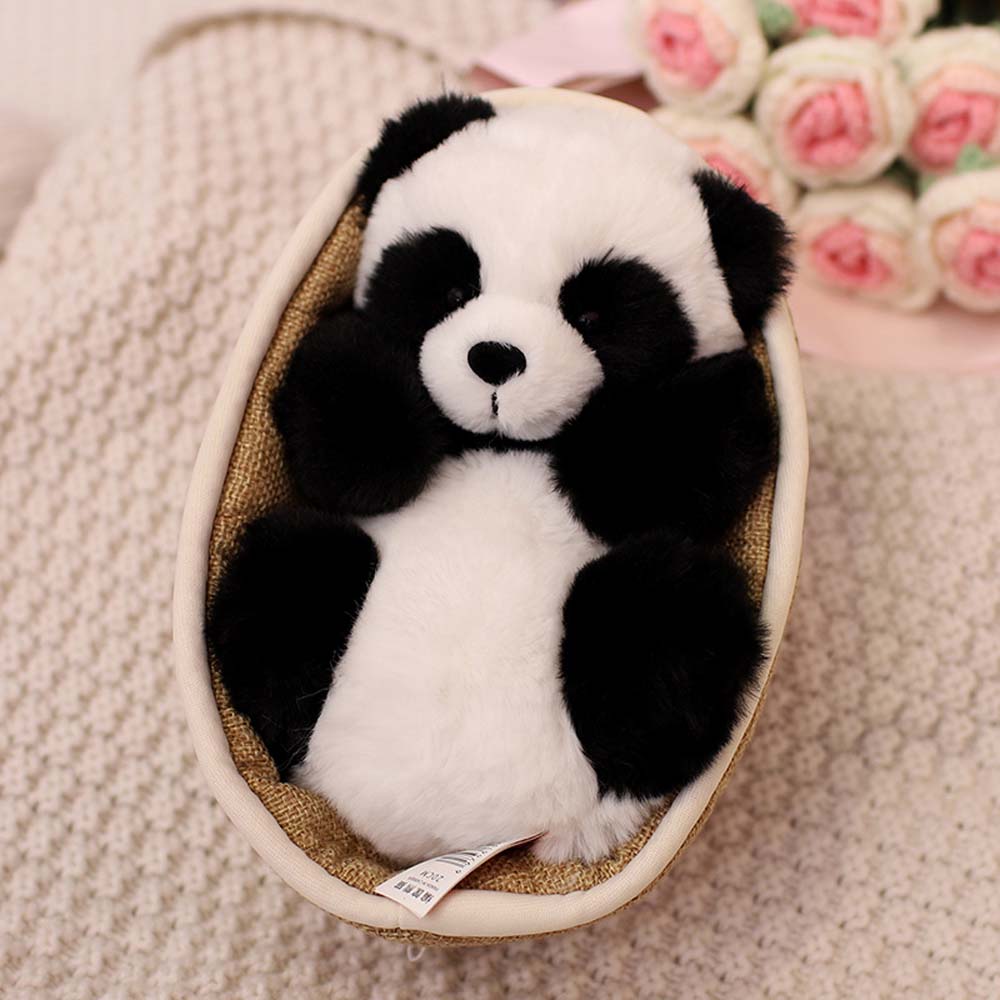 Plüsch-Panda mit Korb zum Herausnehmen – weich gefüllt & dekorativ – 20 cm