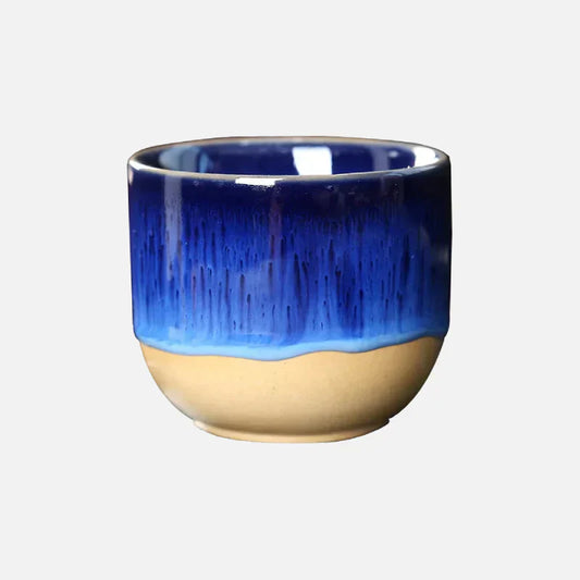 Blaue Keramik-Teetasse, 120ml, handgefertigt, Porzellan, Kung Fu Stil, Geschenk, Tischgeschirr.