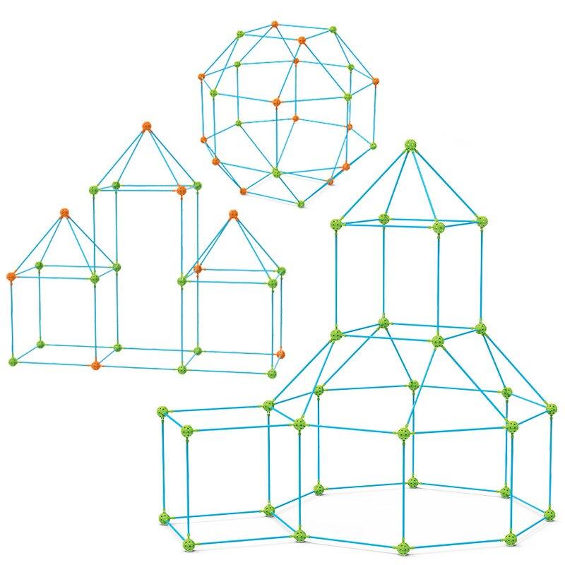 Baukasten für Kinder, geometrische Formen, blau-grün, Konstruktionsspielzeug, Kreativität fördern.
