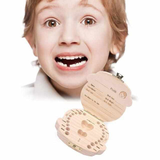 Junge mit Zahndose aus Holz, Milchzahndose, personalisierbar, Kinderzahndose, Geschenkidee.