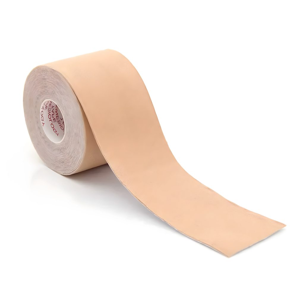 Beiger Lederstreifen auf Rolle, ideal für Handwerksprojekte, strapazierfähiges Material.