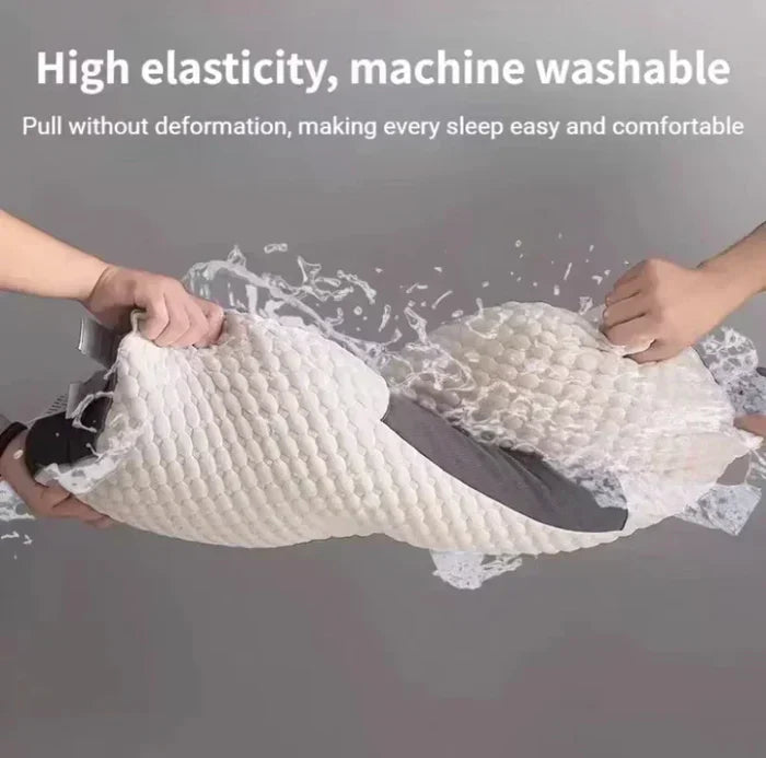 Hoch elastisches, maschinenwaschbares Kissen, weiß, ergonomisch, bequem, langlebig.