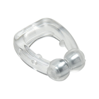 Transparenter Silikon-Penisring mit Perlen, ergonomisch, für verbesserte Intimität.