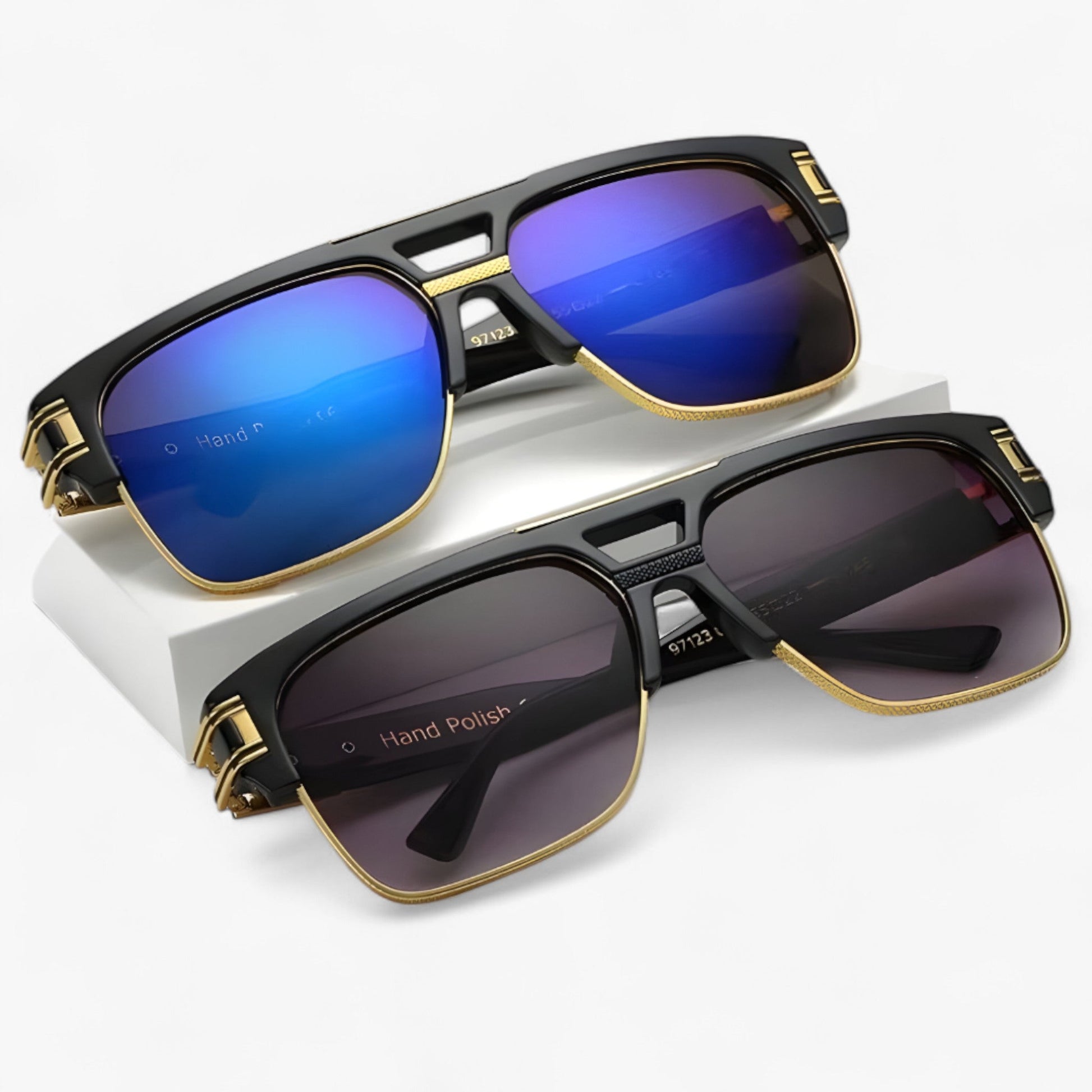 Sonnenbrille | Eckig | Unisex | Verspiegelt | UV-400 Schutz | Retro-Luzern Mode