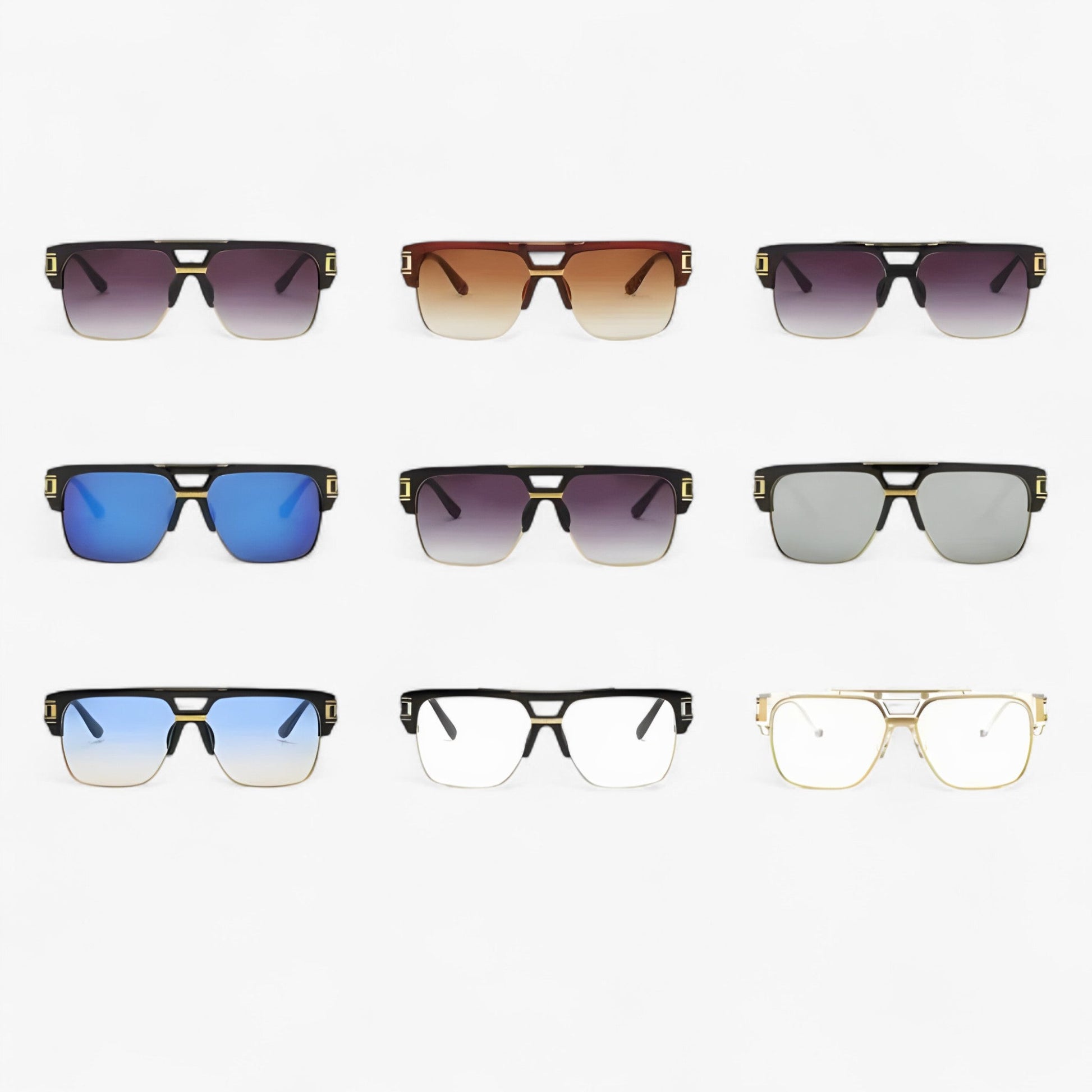 Sonnenbrille | Eckig | Unisex | Verspiegelt | UV-400 Schutz | Retro-Luzern Mode