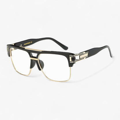 Sonnenbrille | Eckig | Unisex | Verspiegelt | UV-400 Schutz | Retro-Transparant Schwarz-Luzern Mode