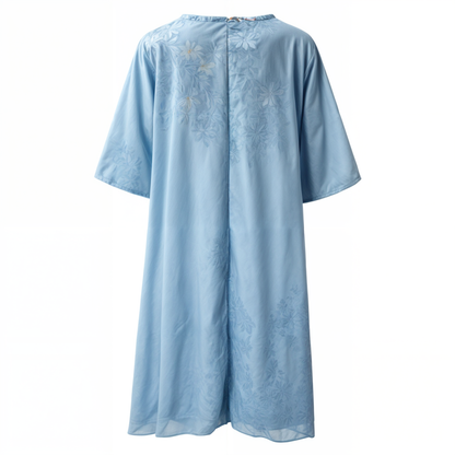 Kleid mit Blumenmuster | Knielang | Locker | Kurzarm | Rundhals-Luzern Mode