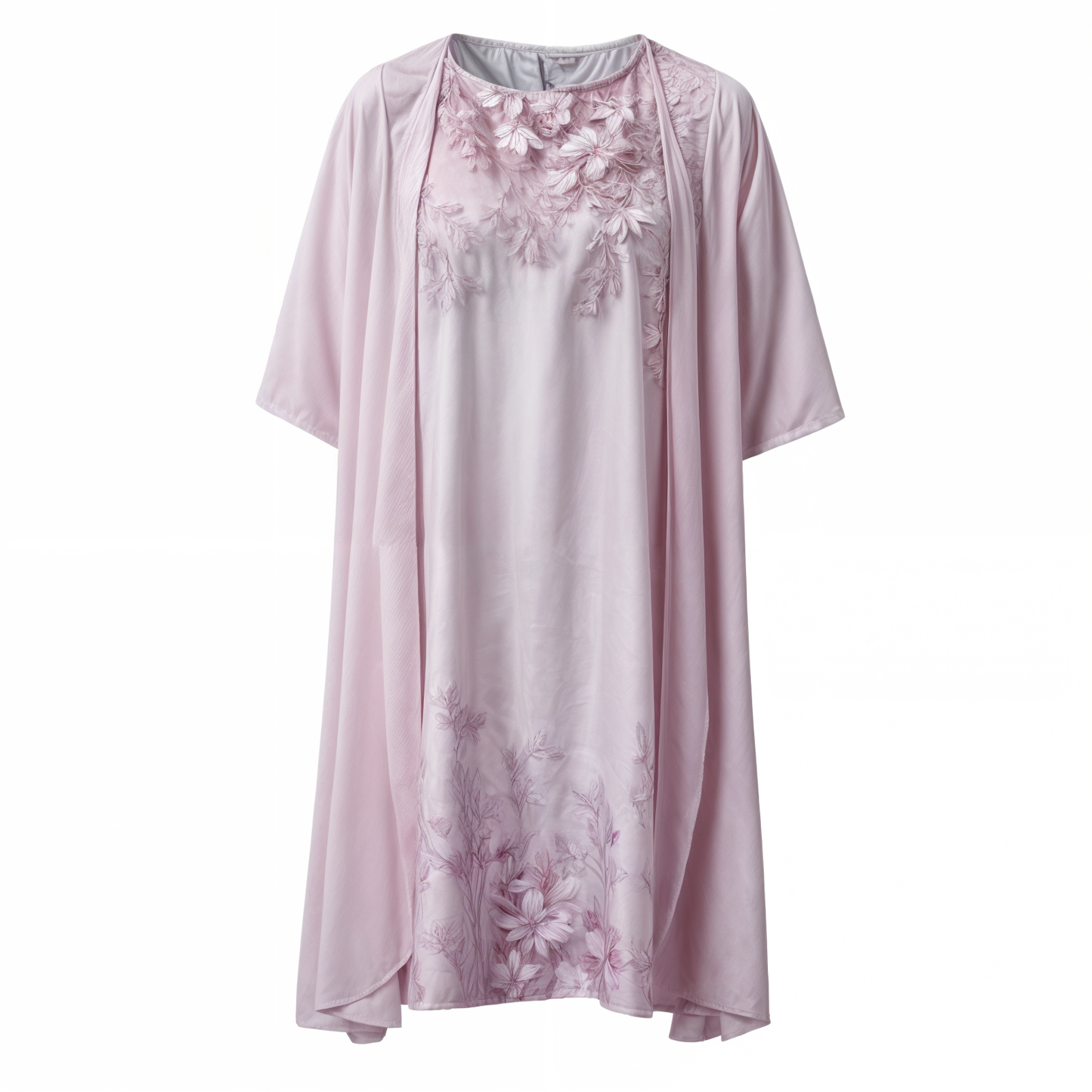 Kleid mit Blumenmuster | Knielang | Locker | Kurzarm | Rundhals-Luzern Mode