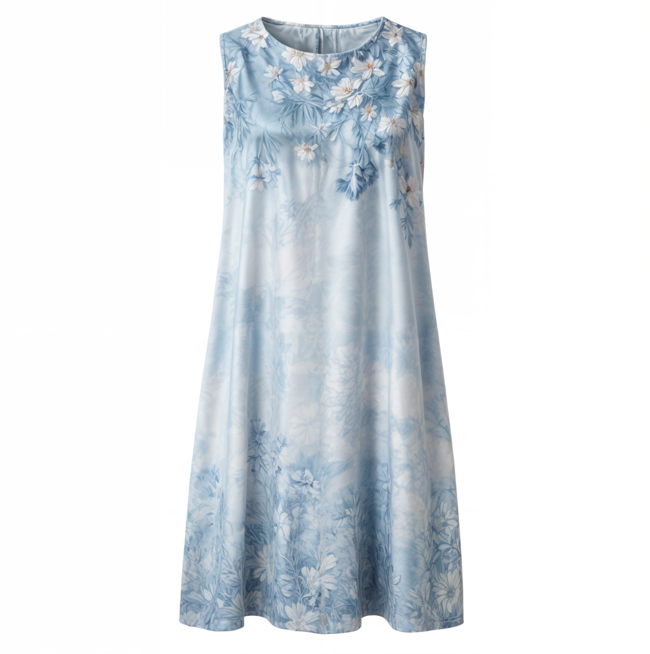 Kleid mit Blumenmuster | Knielang | Locker | Kurzarm | Rundhals-Luzern Mode