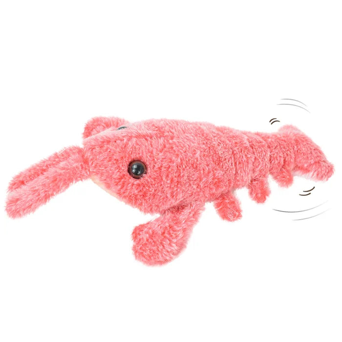 Rosa Plüschkrebs Spielzeug, weiches Kuscheltier für Kinder, realistische Garnelenform.