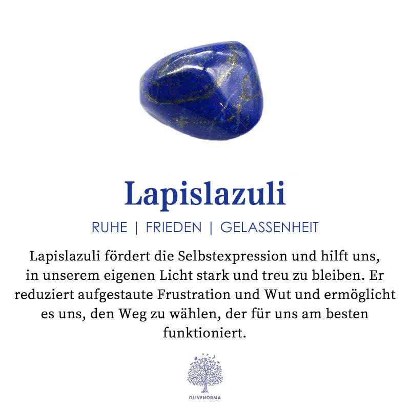 Lapis Lazuli Stein, blau, poliert, fördert Selbstausdruck, Ruhe, Frieden, Gelassenheit.