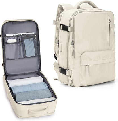 Wasserdichter Reiserucksack mit Schuhfach und USB-Anschluss – Geeignet für 14"-Laptop