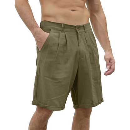 Bequeme Sommer Shorts Herren | Locker luftig | Mit Stretchbund | Freizeitlook-Armeegrün-S-Luzern Mode