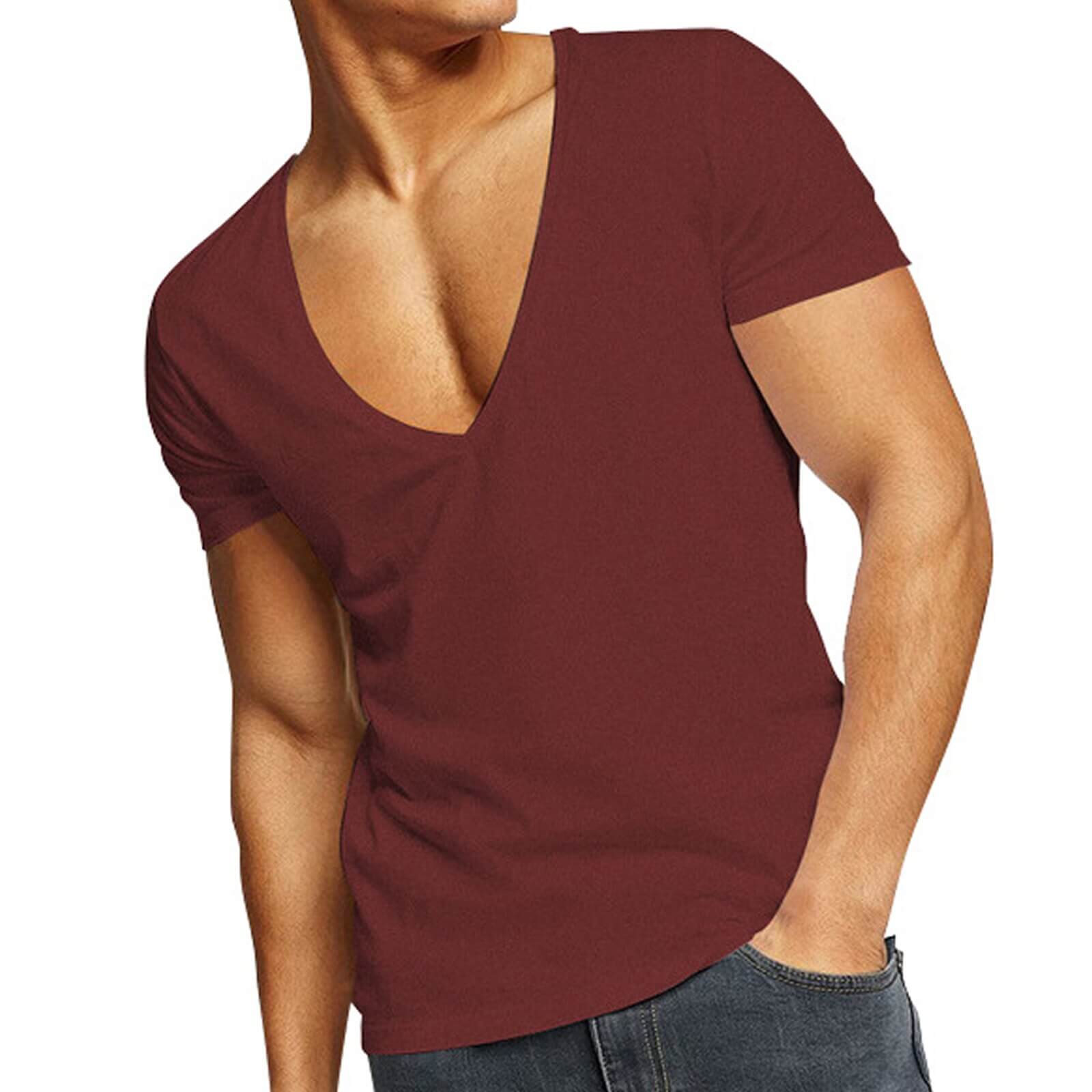 Baumwollmischung | figurbetonter Schnitt | tiefer V-Ausschnitt | Slim Fit | S–2XL-Luzern Mode
