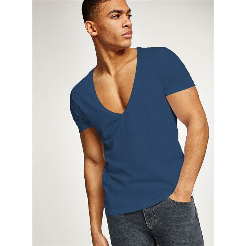Baumwollmischung | figurbetonter Schnitt | tiefer V-Ausschnitt | Slim Fit | S–2XL-Luzern Mode