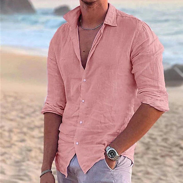 Luftiges Leinenhemd Herren | atmungsaktiv Sommer | Freizeit Look modern-Luzern Mode