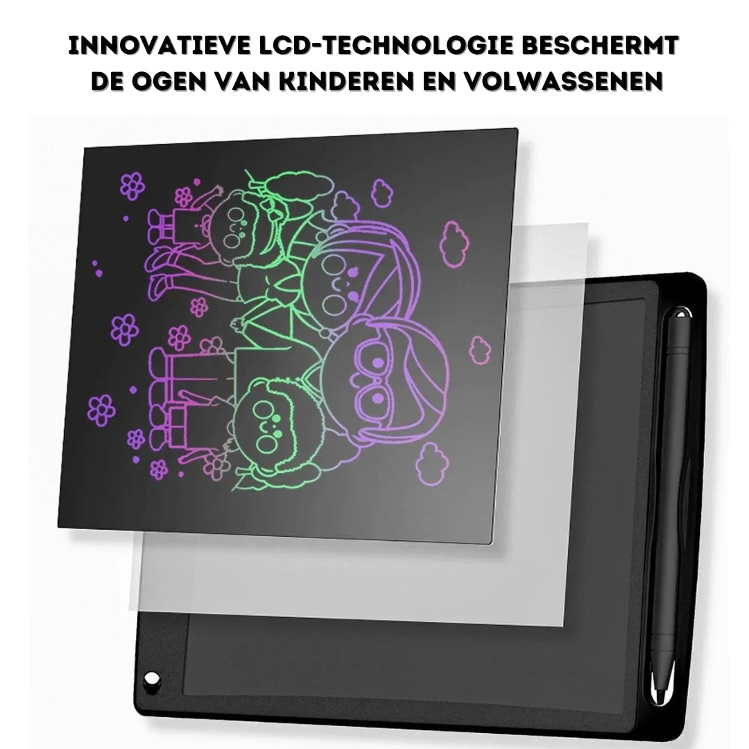 LCD-Schreibtafel mit Stift, schwarz, für Kinder und Erwachsene, augenschonend, Zeichnung.