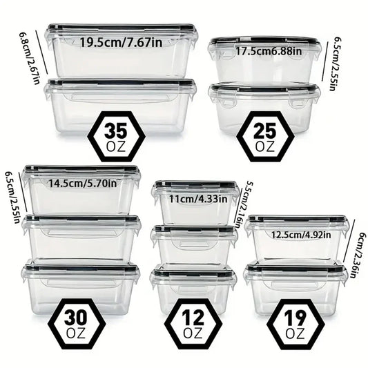 Transparente Frischhaltedosen Set, stapelbar, mit Deckel, verschiedene Größen, BPA-frei Kunststoff