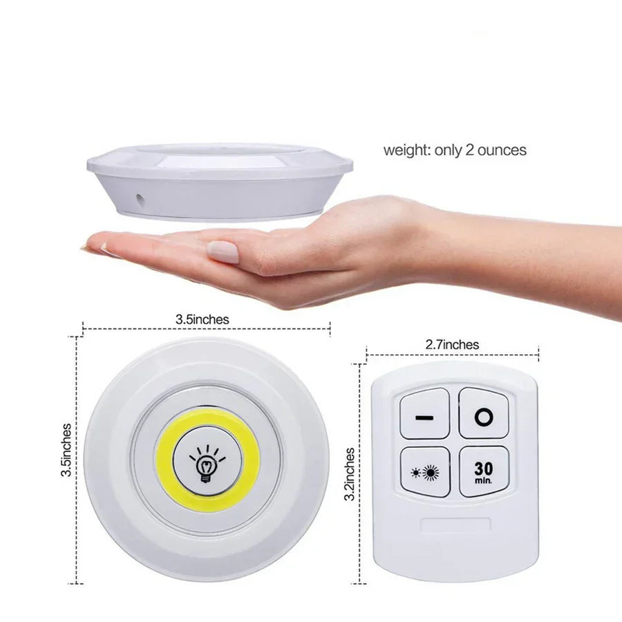LED-Unterbauleuchte mit Fernbedienung, dimmbar, weiß, für Küche oder Schlafzimmer.