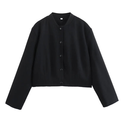 Leichtgewicht | Bomberjacke | Damen | Sommer | Stehkragen | Lässig | Schick-Schwarz-S-Luzern Mode