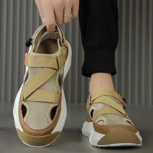 Sommerschuhe EVA Unisex | Atmungsaktive Schlappen | Leicht | Sommerlook | Strand-Beige-36-Luzern Mode
