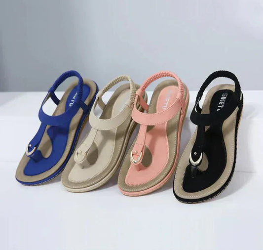 Damen Sandalen | Offenes Design | Rutschfest | Flaches Design -Luzern Mode