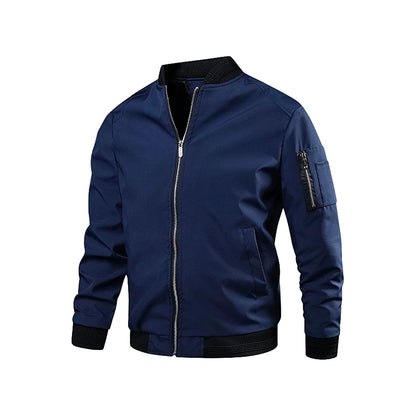 Bomberjacke Herren | Slim Fit | Leicht & modern | Freizeitjacke mit Reißverschluss-Dunkelblau-M-Luzern Mode