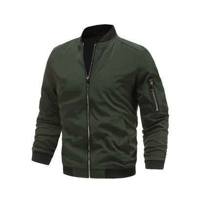 Bomberjacke Herren | Slim Fit | Leicht & modern | Freizeitjacke mit Reißverschluss-Grün-M-Luzern Mode