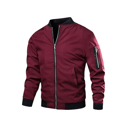 Bomberjacke Herren | Slim Fit | Leicht & modern | Freizeitjacke mit Reißverschluss-Rot-M-Luzern Mode