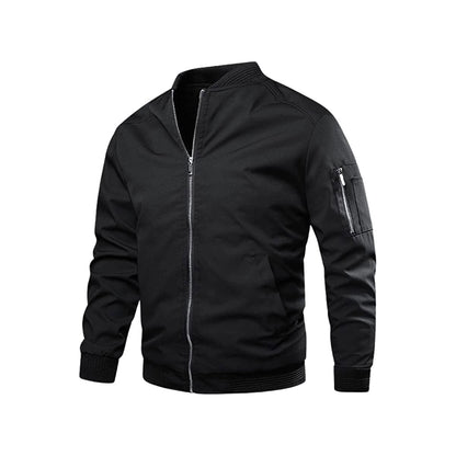Bomberjacke Herren | Slim Fit | Leicht & modern | Freizeitjacke mit Reißverschluss-Schwarz-M-Luzern Mode